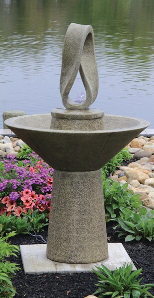 Inspirational Eternal garden loop fountain contemporary bowl pedestal sculpture